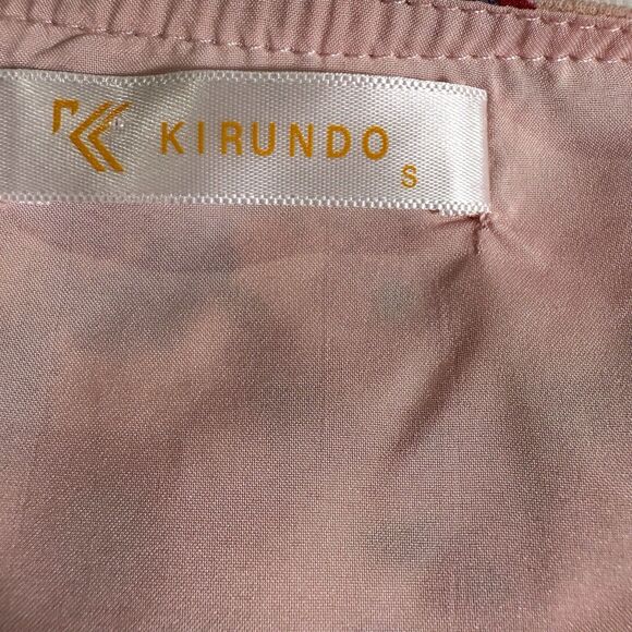 Kirundo Womens Dress Small Pink Floral Faux Wrap Ruffle Tiered Long Sleeve Flowy - Picture 9 of 13